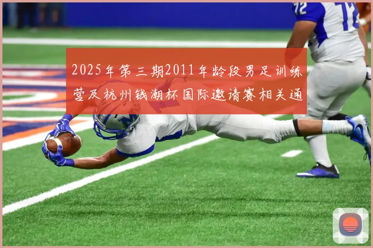 2025年第三期2011年龄段男足训练营及杭州钱潮杯国际邀请赛相关通知