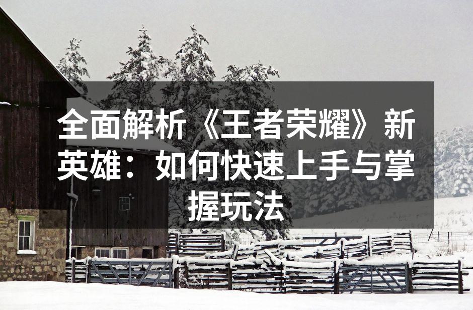 全面解析《王者荣耀》新英雄：如何快速上手